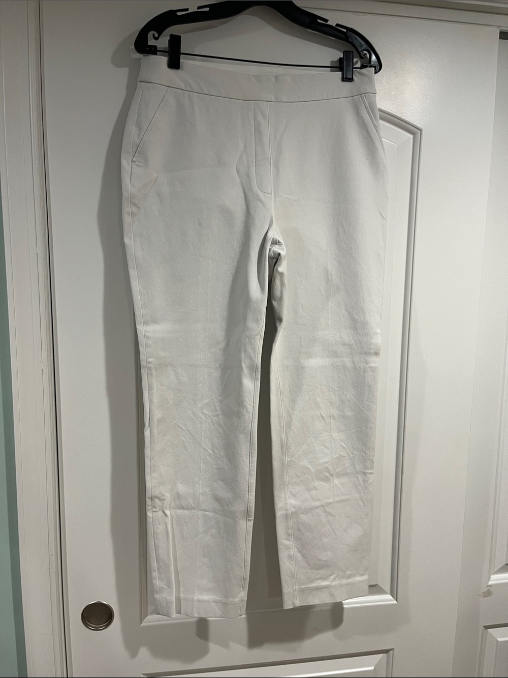 White ankle trousers